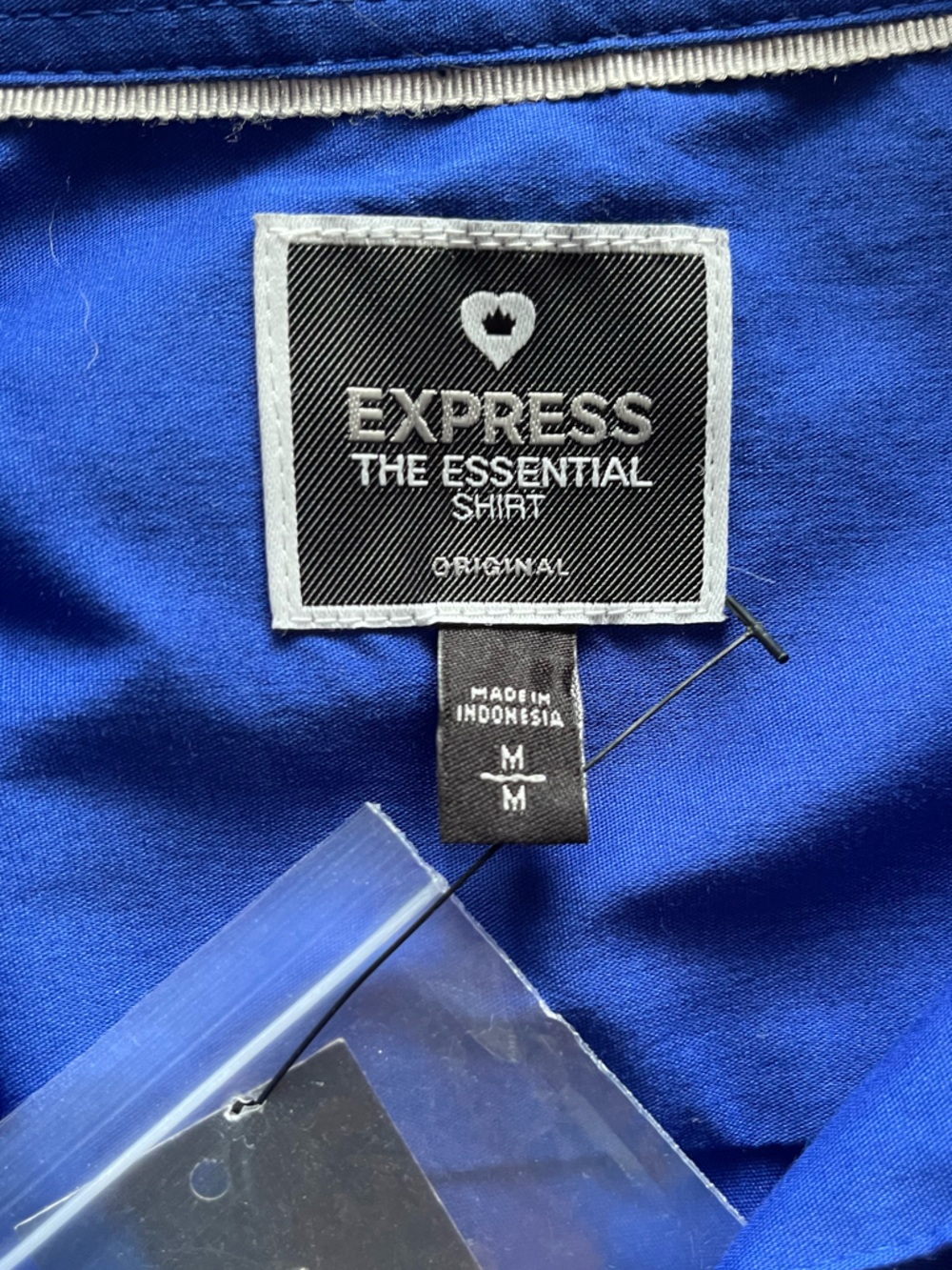 Express Blue Essential Button-Up Shirt - Size MEDIUM - Picture 2 of 4